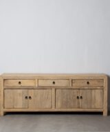 Mueble tv 4 puertas y 3 cajones natural 160 x 40 x 60 cm