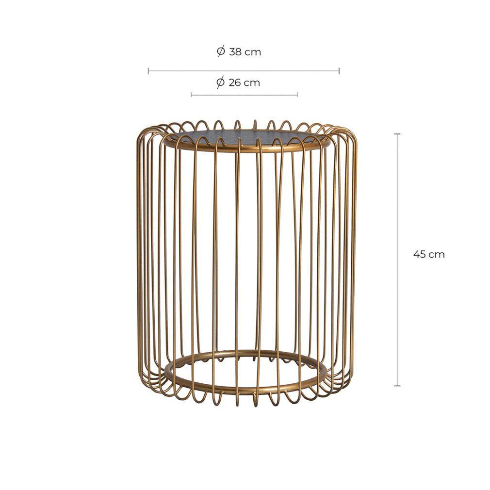 Mesa auxiliar lucerna Hierro Art deco 38x38x45