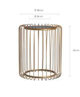 Mesa auxiliar lucerna Hierro Art deco 38x38x45