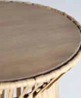 Pack de 2 Mesa auxiliar meze Ratán Contemporáneo 42x42x51