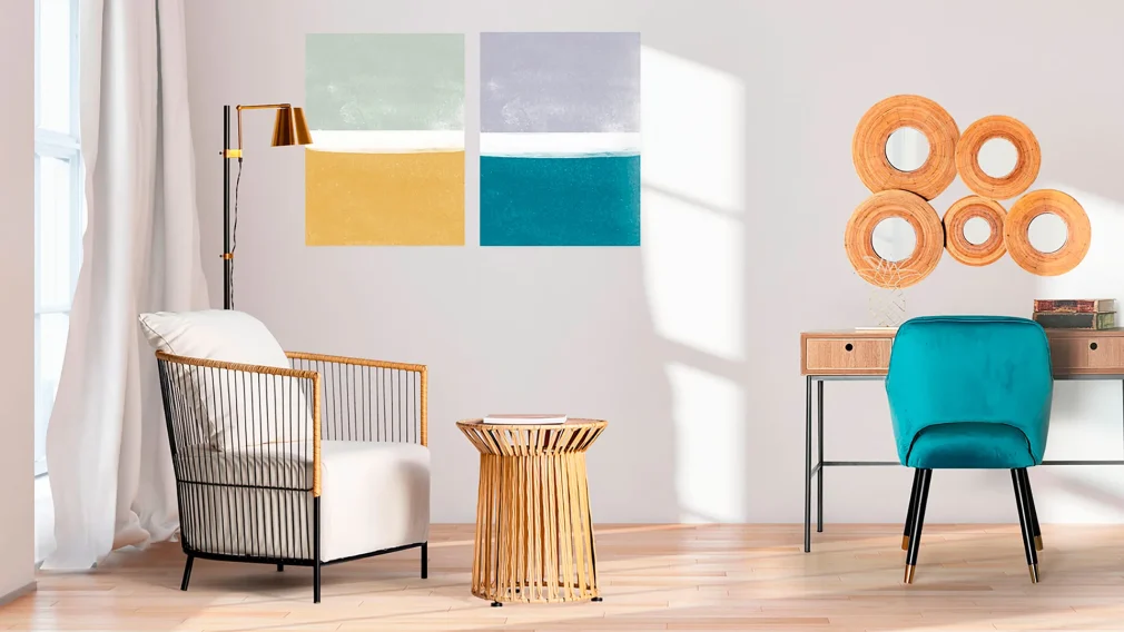 Pack de 2 Mesa auxiliar meze Ratán Contemporáneo 42x42x51