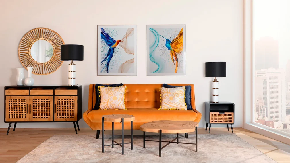 Espejo arteaga Bambú Contemporáneo 90x4x90