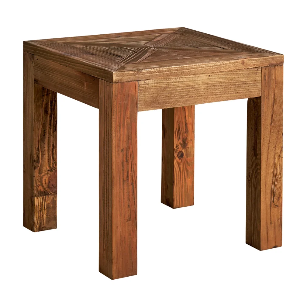 Mesa auxiliar mens Madera de pino Colonial 50x50x50
