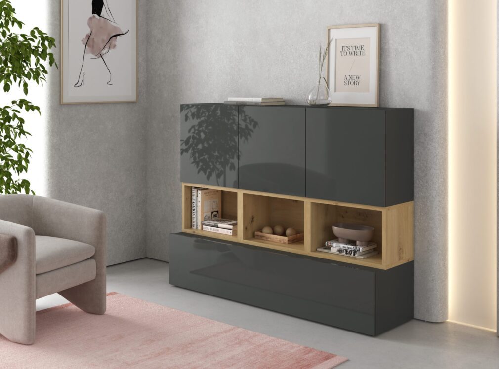 Mueble auxiliar BLOCK color GRAFITO-ARTISAN