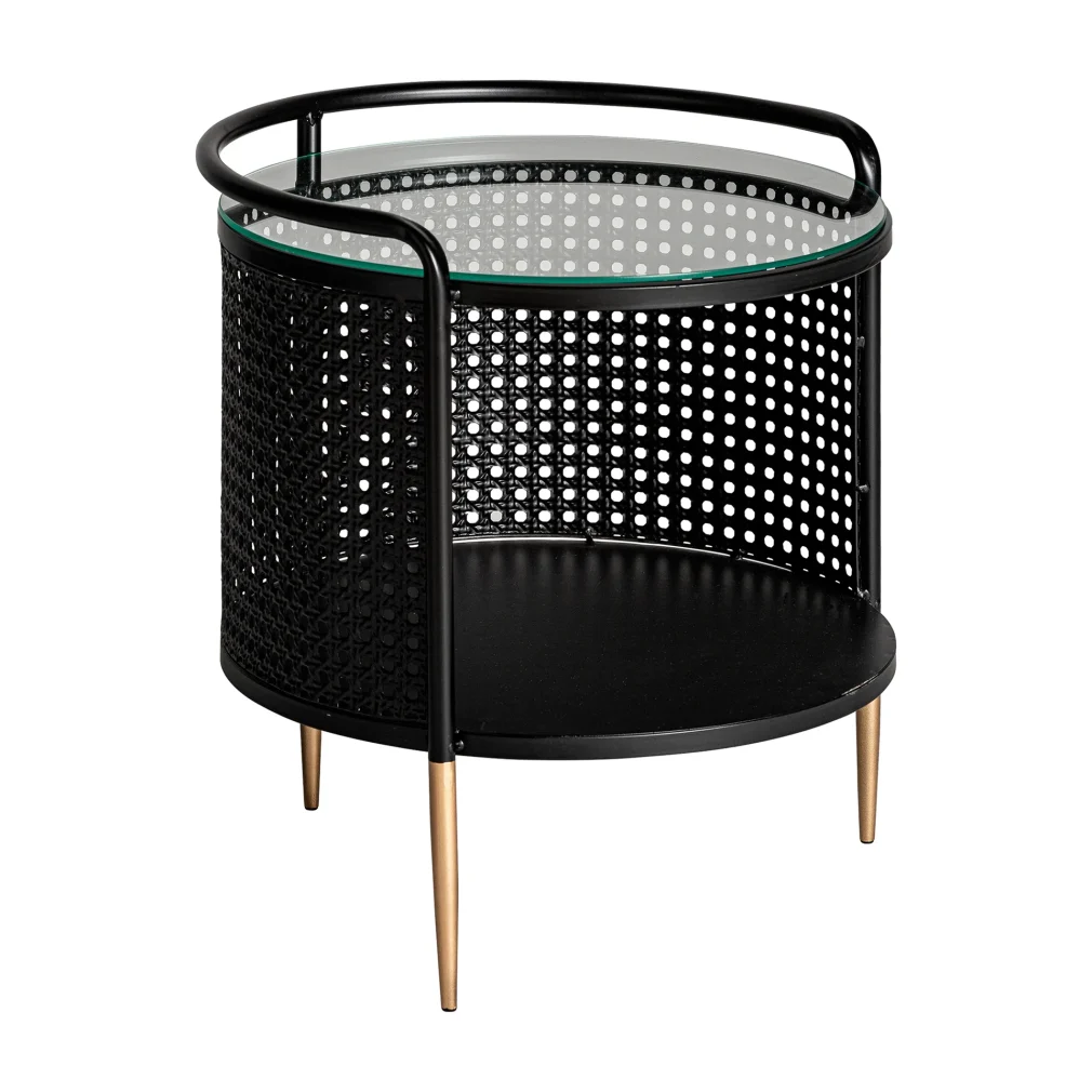Mesa auxiliar fussen Hierro Art deco 44x44x50