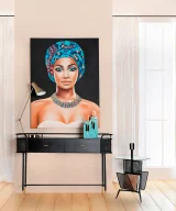 Mesa auxiliar fussen Hierro Art deco 45x45x69