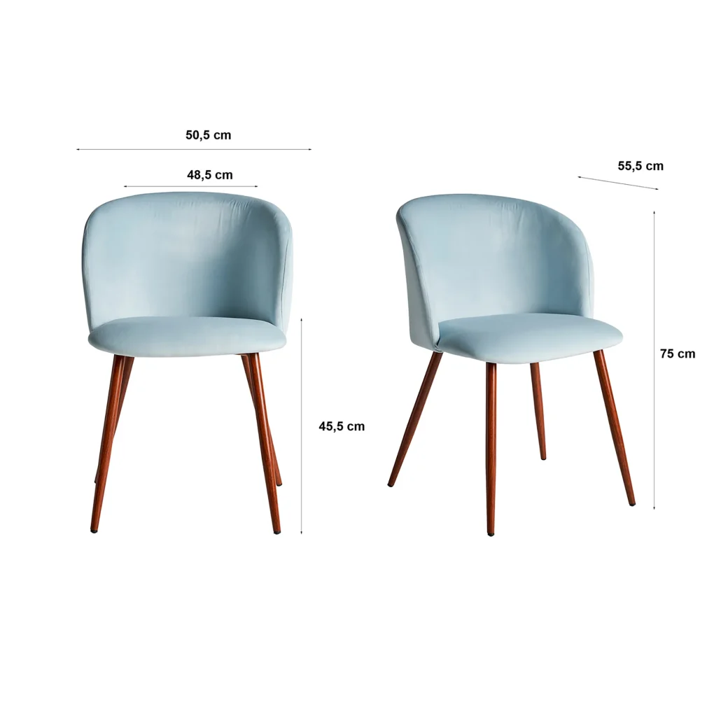 Pack de 2 Silla lula Terciopelo Vintage 50x55x75