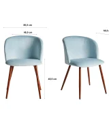 Pack de 2 Silla lula Terciopelo Vintage 50x55x75