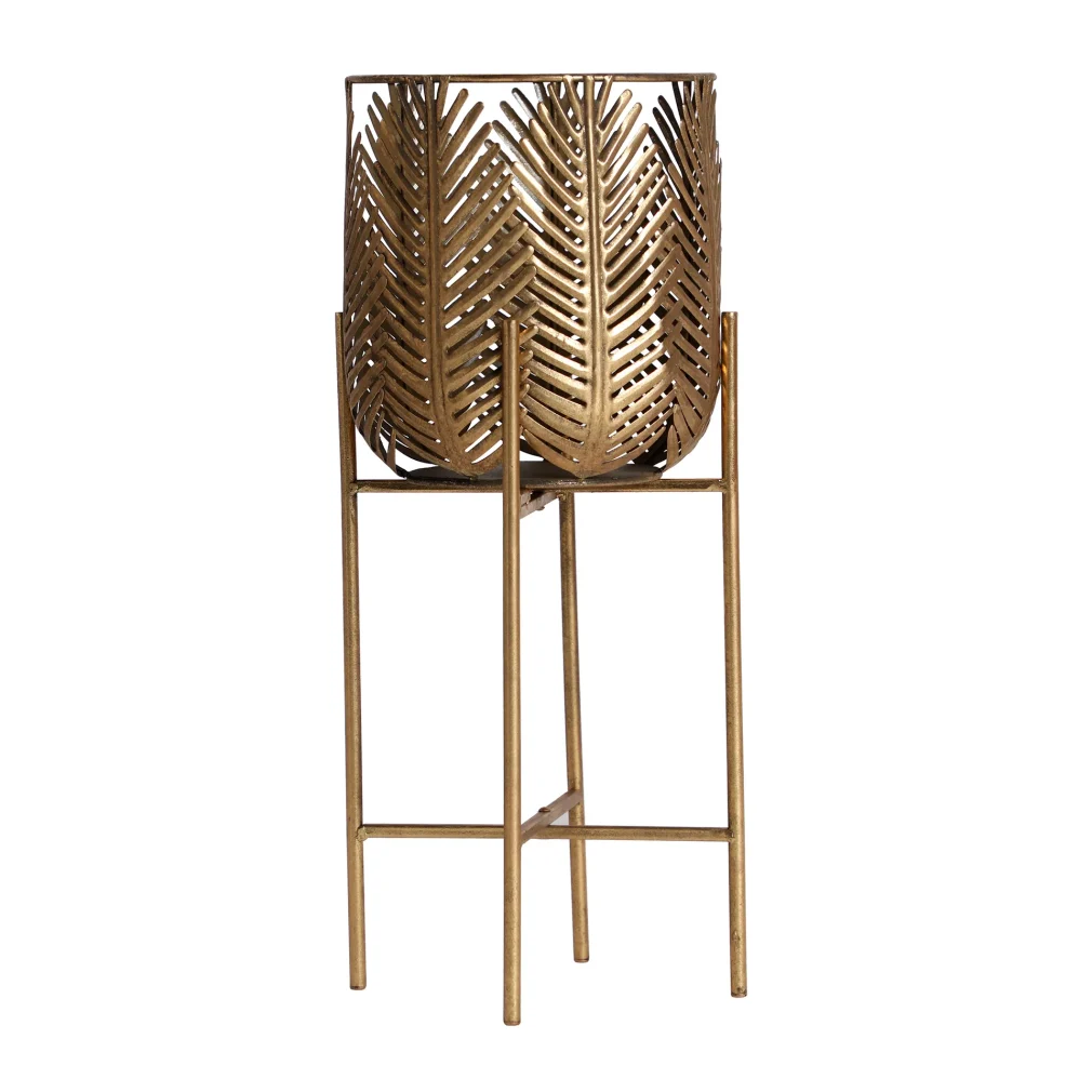 Macetero palmera lucerna Hierro Art deco 22x22x56