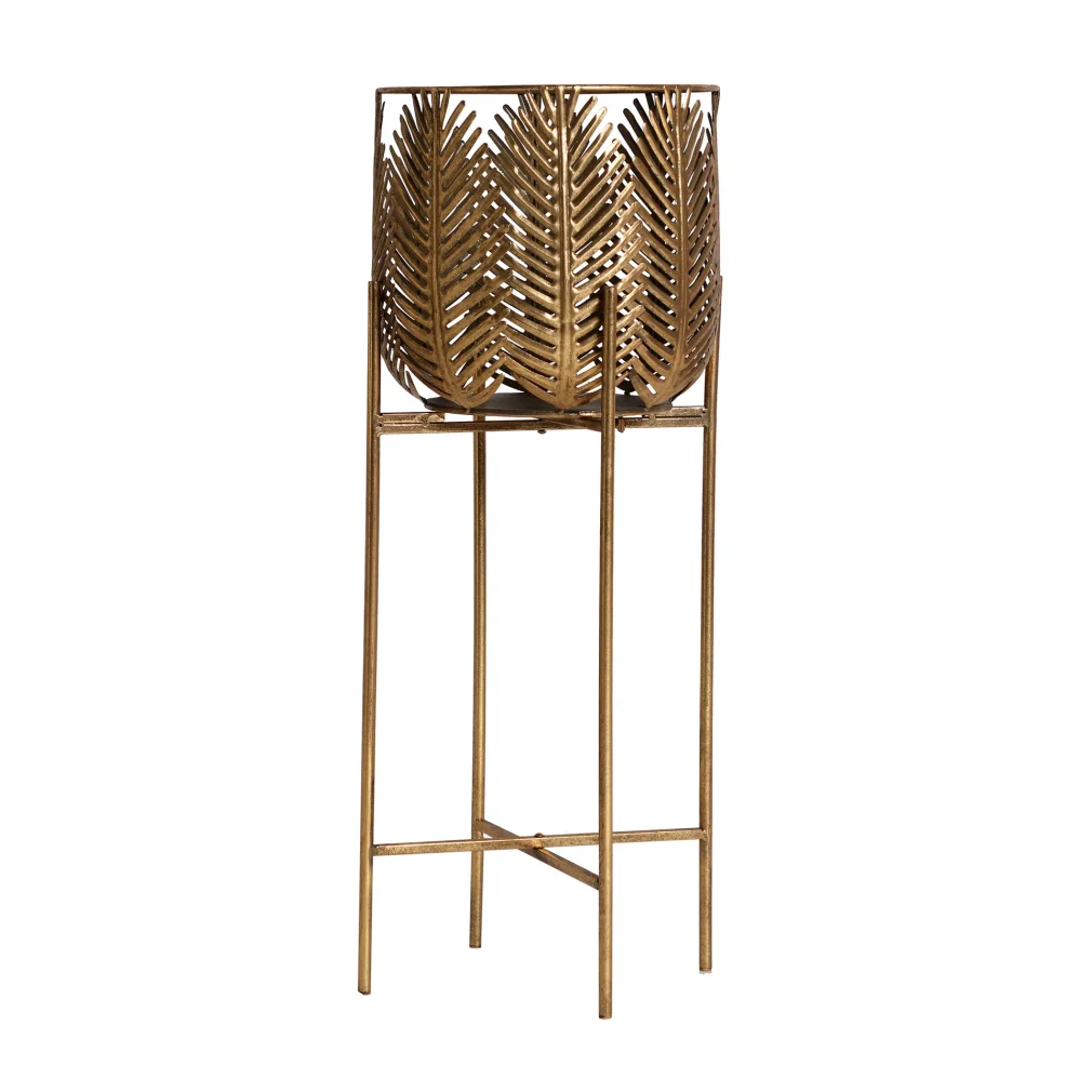 Macetero palmera lucerna Hierro Art deco 28x29x68