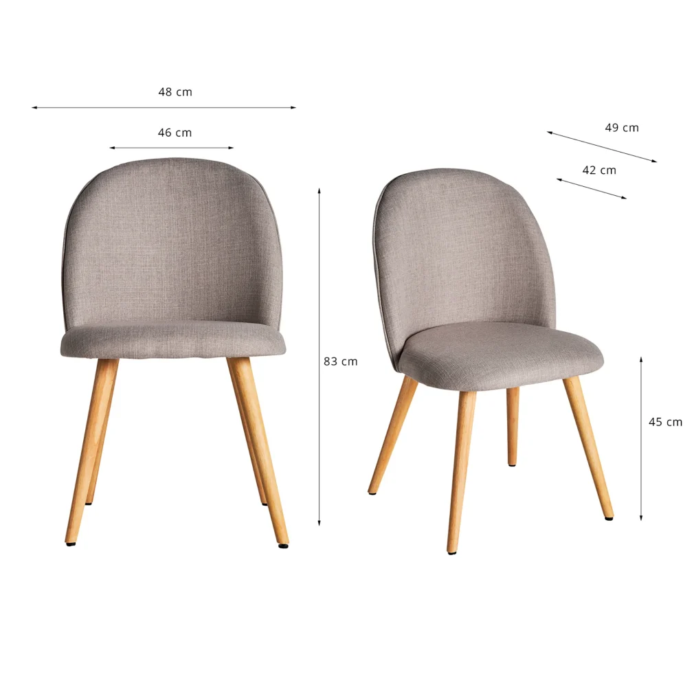 Pack de 2 Silla lula Poliéster Vintage 48x49x83
