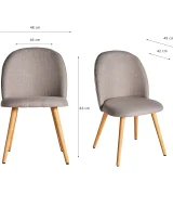 Pack de 2 Silla lula Poliéster Vintage 48x49x83