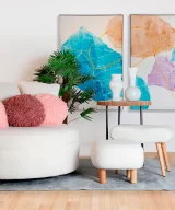 Pack de 2 Reposapiés bats Algodón bouclé Art deco 50x37x41