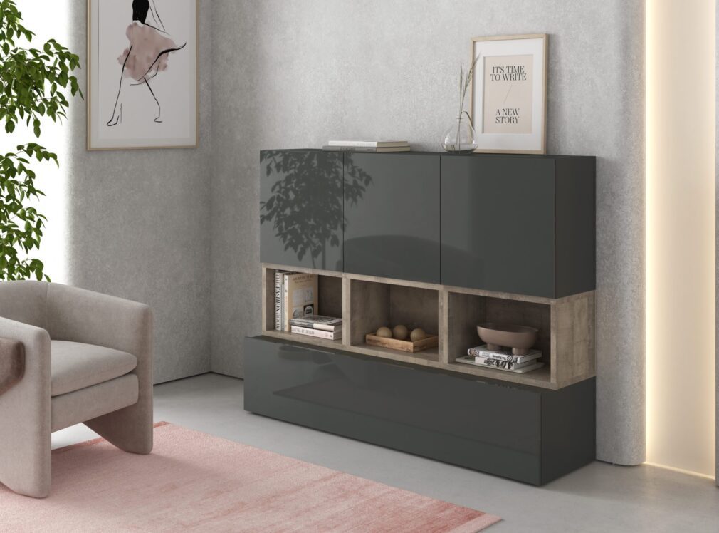 Mueble auxiliar BLOCK color GRAFITO-ORGANIC