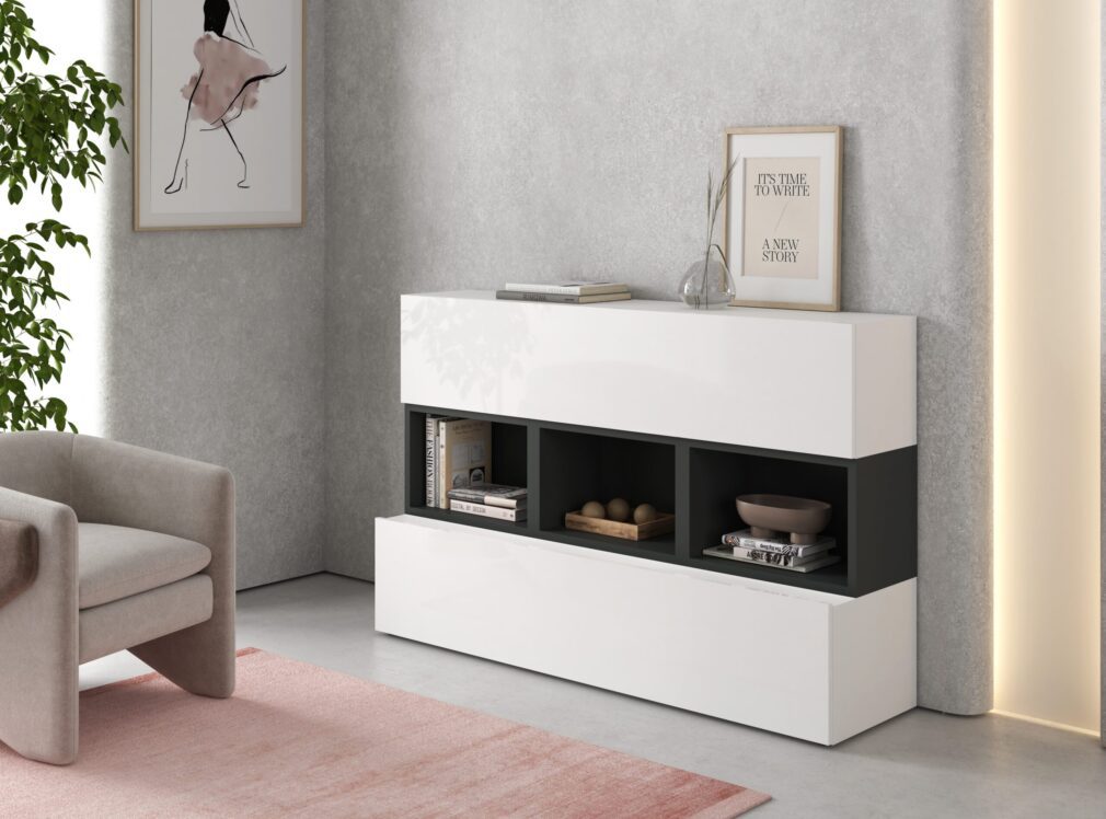Mueble auxiliar BLOCK color BLANCO-GRAFITO