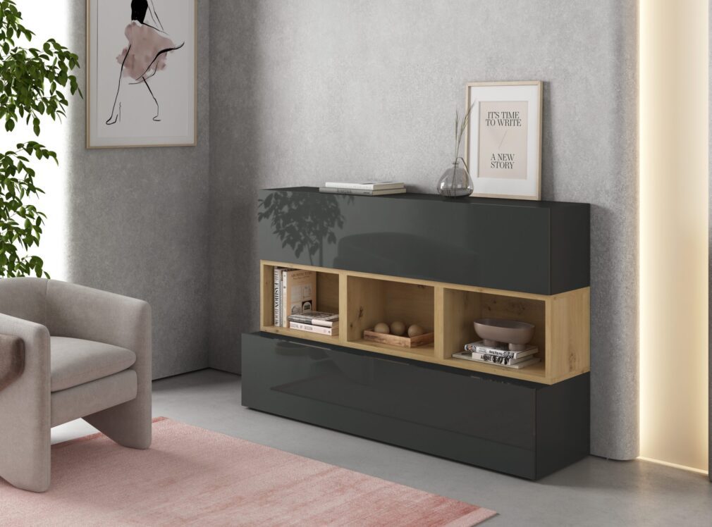 Mueble auxiliar BLOCK color GRAFITO-ARTISAN