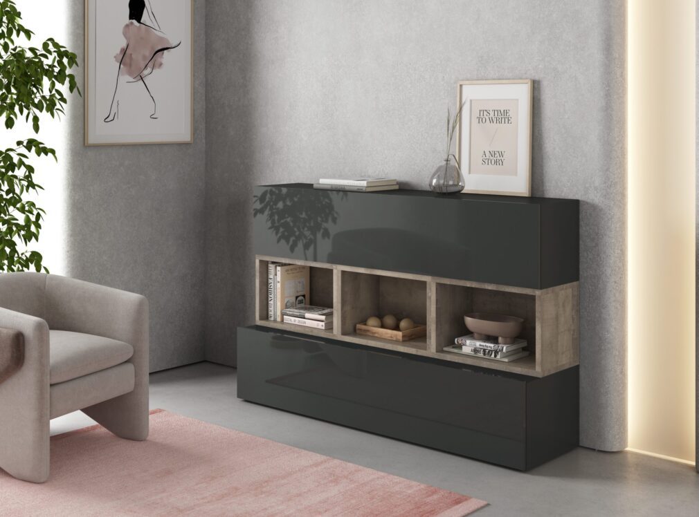 Mueble auxiliar BLOCK color GRAFITO-ORGANIC