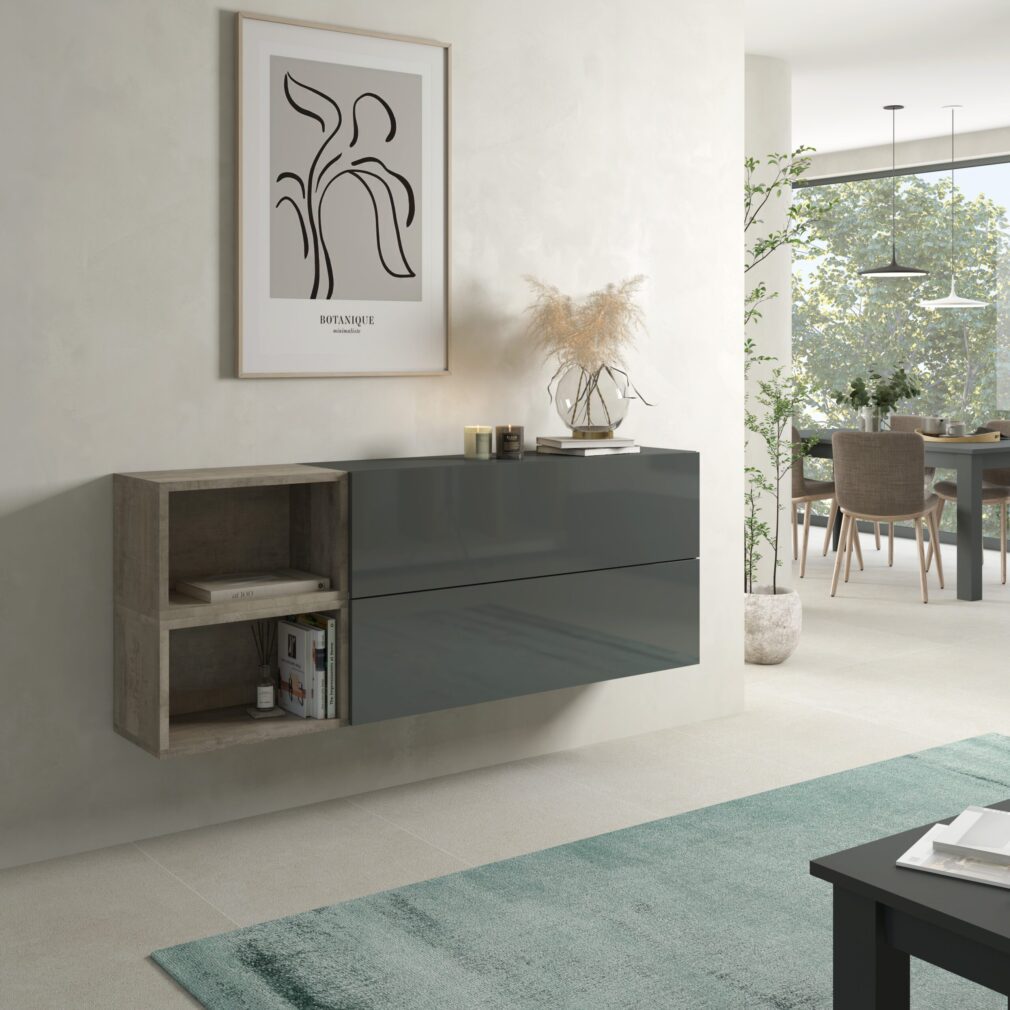 Mueble auxiliar BLOCK color GRAFITO-ORGANIC