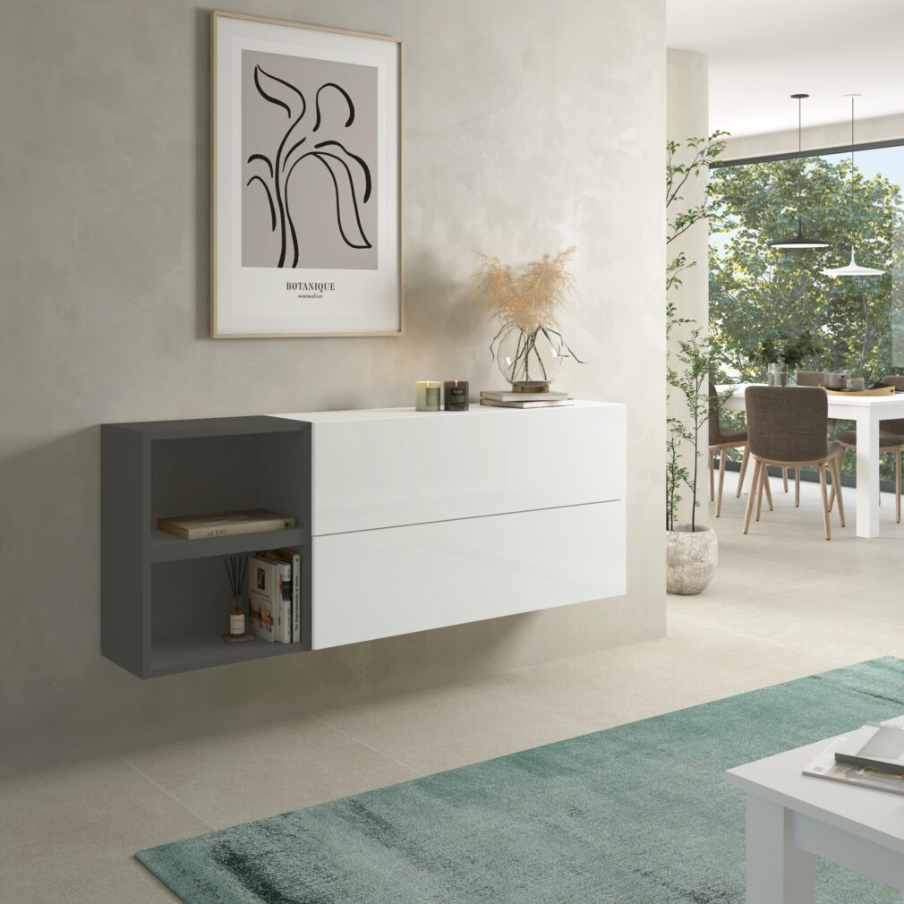 Mueble auxiliar BLOCK color BLANCO-GRAFITO