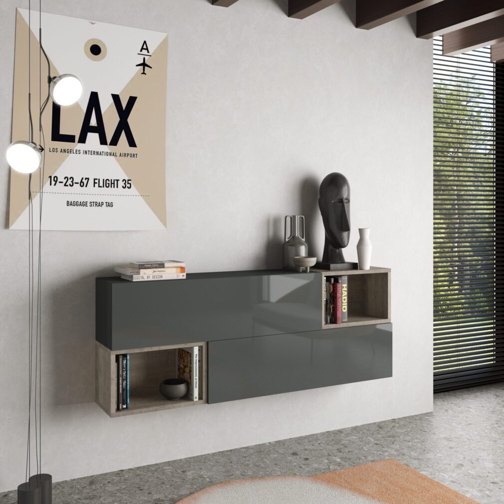 Mueble auxiliar BLOCK color GRAFITO-ORGANIC