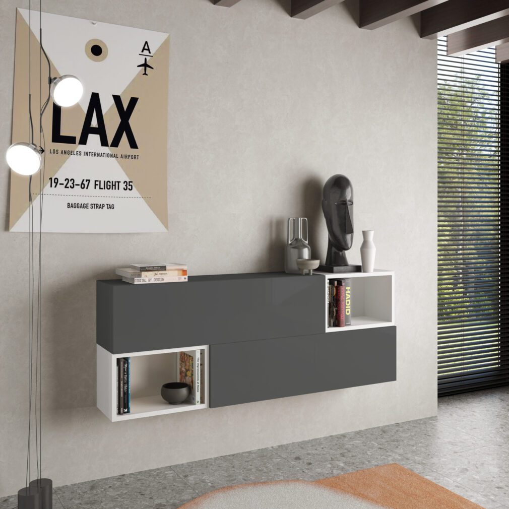 Mueble auxiliar BLOCK color GRAFITO-BLANCO