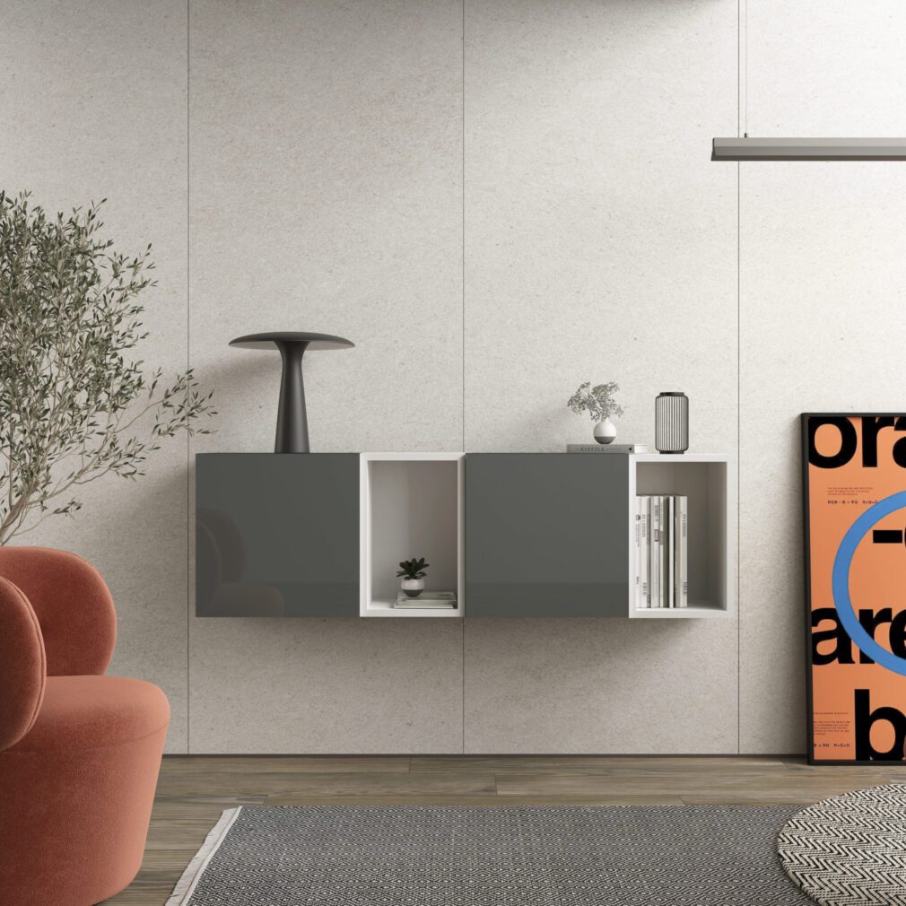 Mueble auxiliar BLOCK color GRAFITO-BLANCO