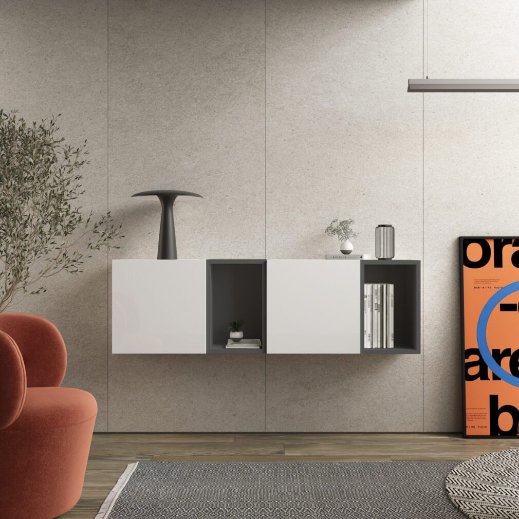 Mueble auxiliar BLOCK color BLANCO-GRAFITO