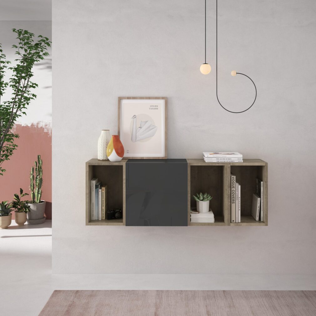Mueble auxiliar BLOCK color GRAFITO-ORGANIC