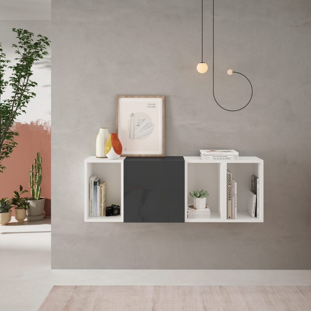 Mueble auxiliar BLOCK color GRAFITO-BLANCO