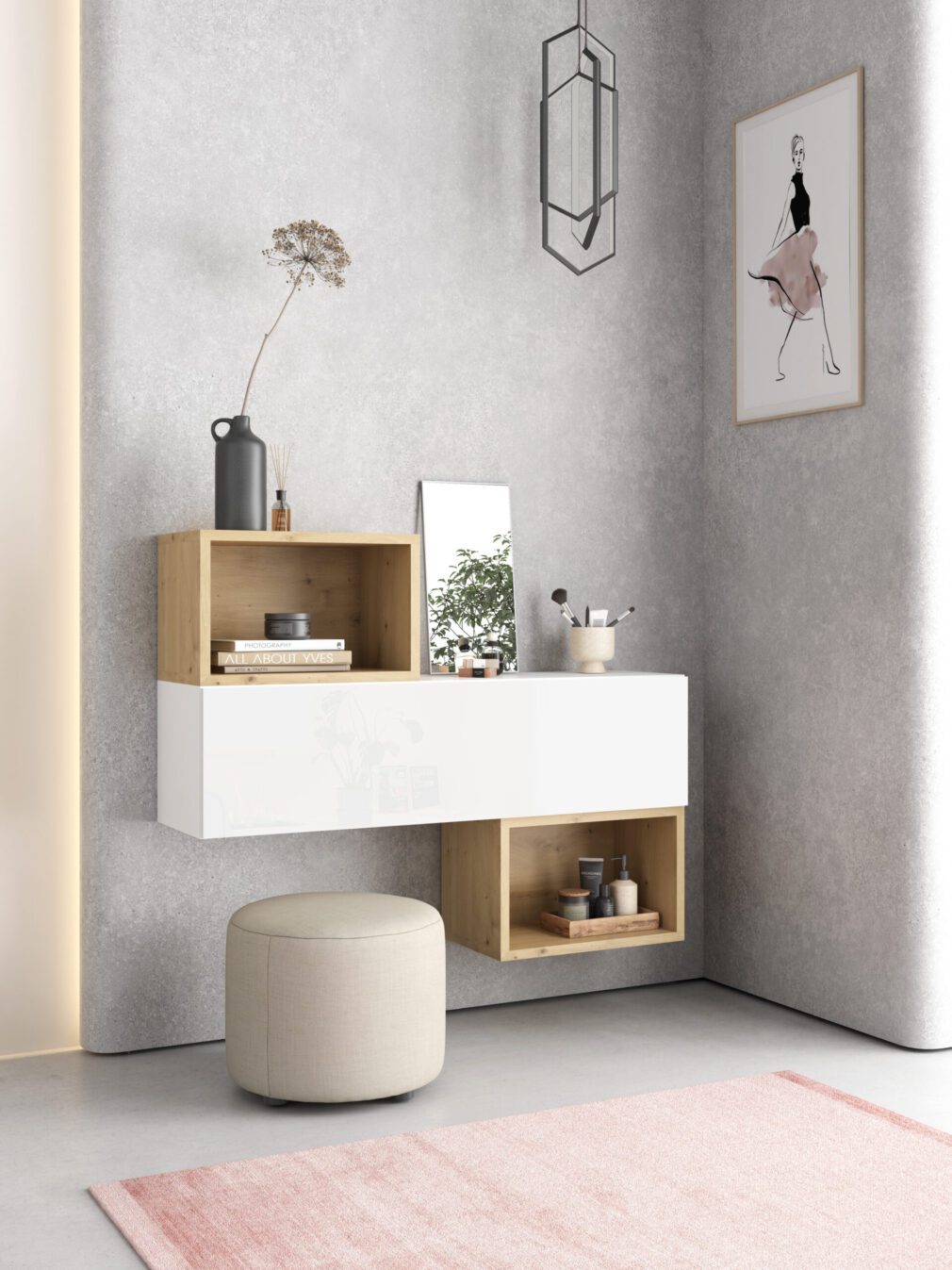 Mueble auxiliar BLOCK color BLANCO-ARTISAN