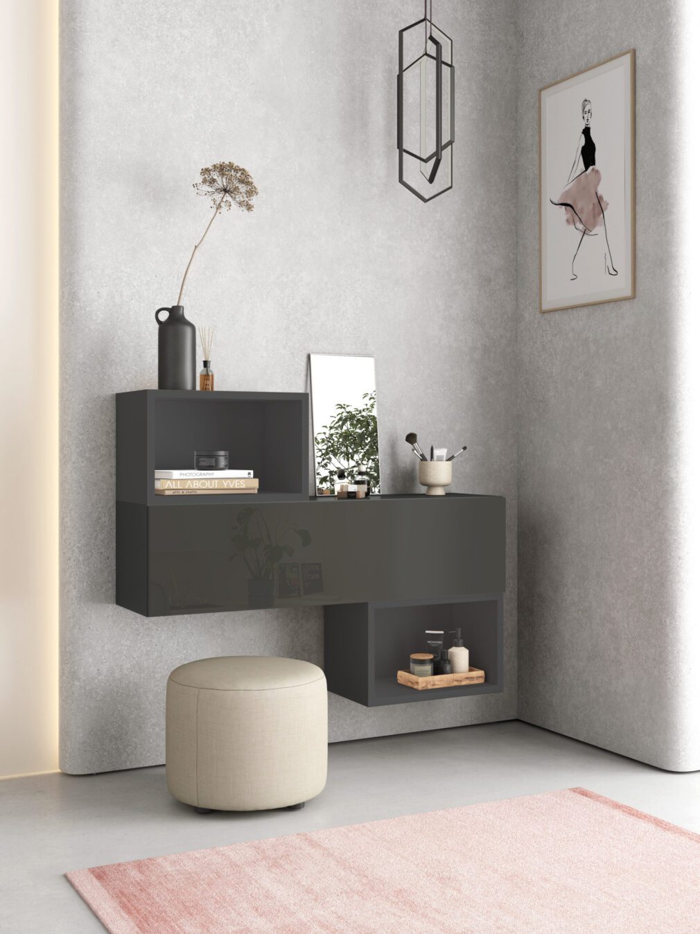 Mueble auxiliar BLOCK color GRAFITO