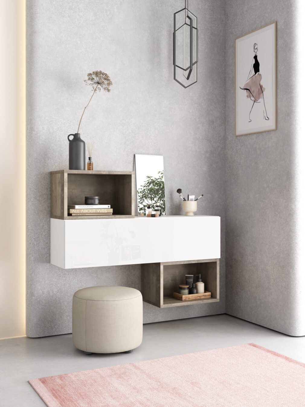 Mueble auxiliar BLOCK color BLANCO-ORGANIC