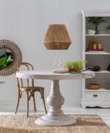 Mesa comedor blanco rozado 120 x 120 x 76 cm