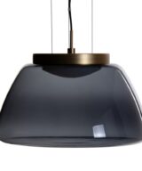 Lámpara techo negro-oro metal-cristal 40 x 40 x 25 cm