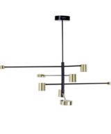 Lámpara techo negro-oro metal 145 x 74 cm