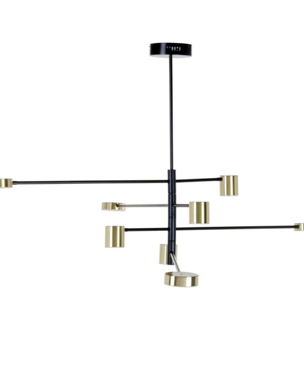 Lámpara techo negro-oro metal 145 x 74 cm