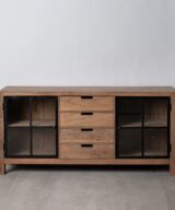 Aparador natural madera de mango salón 160 x 40 x 76 cm