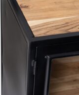 Aparador negro-natural madera-hierro 160 x 41 x 90 cm