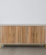 Aparador natural-crema madera / metal 152 x 40,50 x 77 cm
