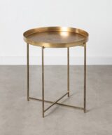 Mesa auxiliar oro hierro salón 51 x 51 x 56 cm