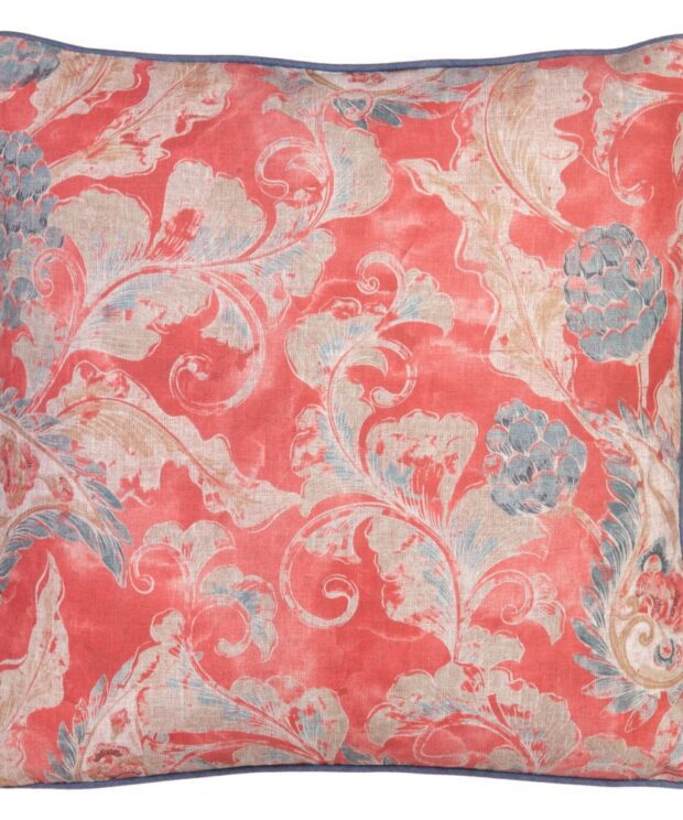Cojín estampado rojo algodón decoración 60 x 60 cm