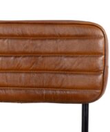 Silla marrón metal / piel salón 44 x 54 x 82 cm