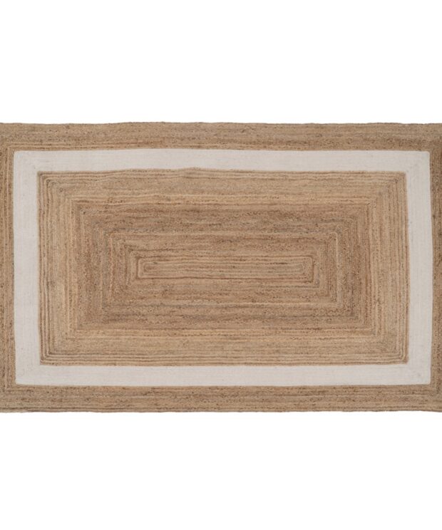 Alfombra natural-blanco yute decoración 290 x 200 cm