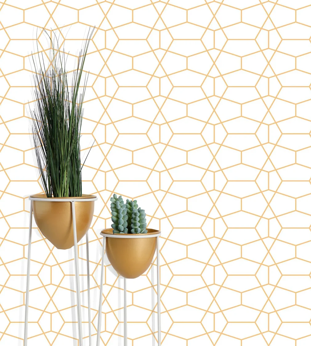 Pack de 2 Macetero j/2 Hierro Art deco 25x25x55
