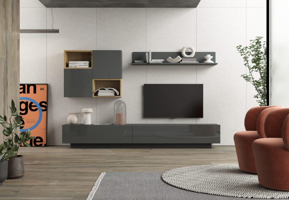 Composición modular tv BLOCK color GRAFITO-ARTISAN