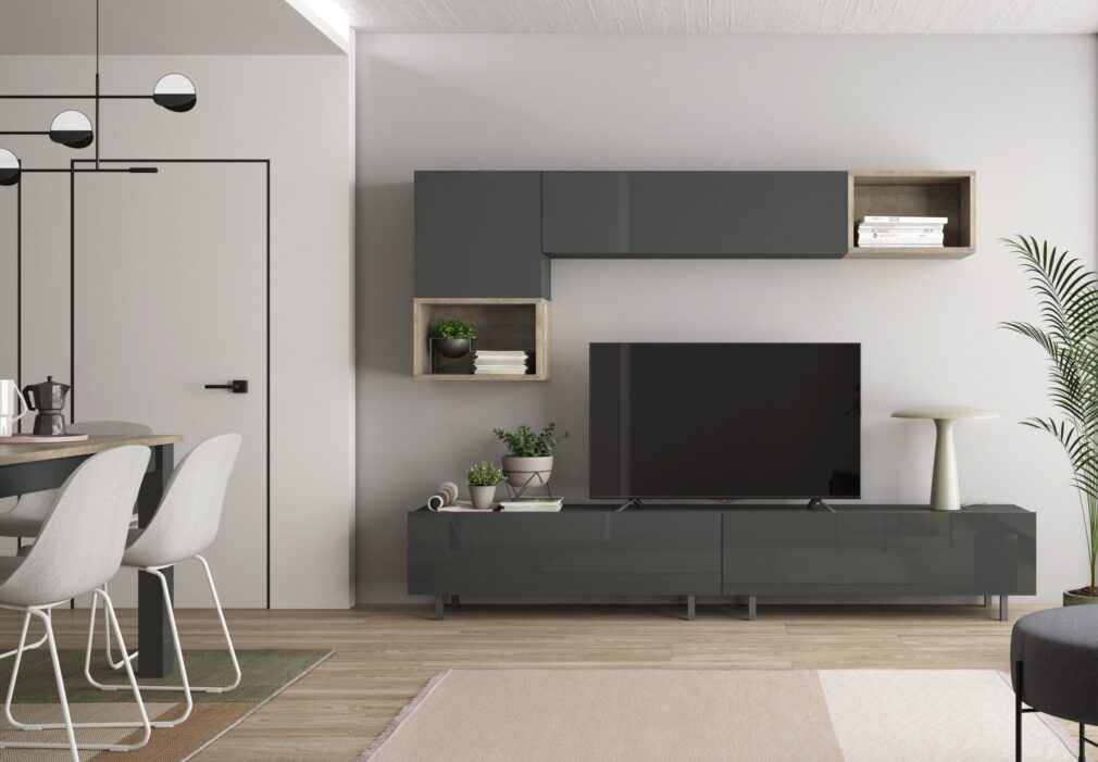 Composición modular tv BLOCK color GRAFITO-ORGANIC