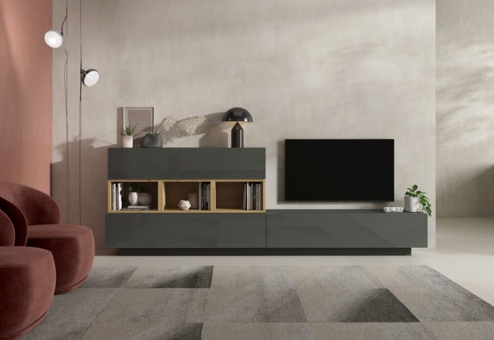 Composición modular tv BLOCK color GRAFITO-ARTISAN