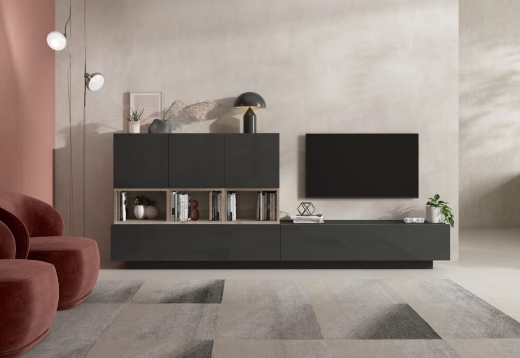 Composición modular tv BLOCK color GRAFITO-ORGANIC