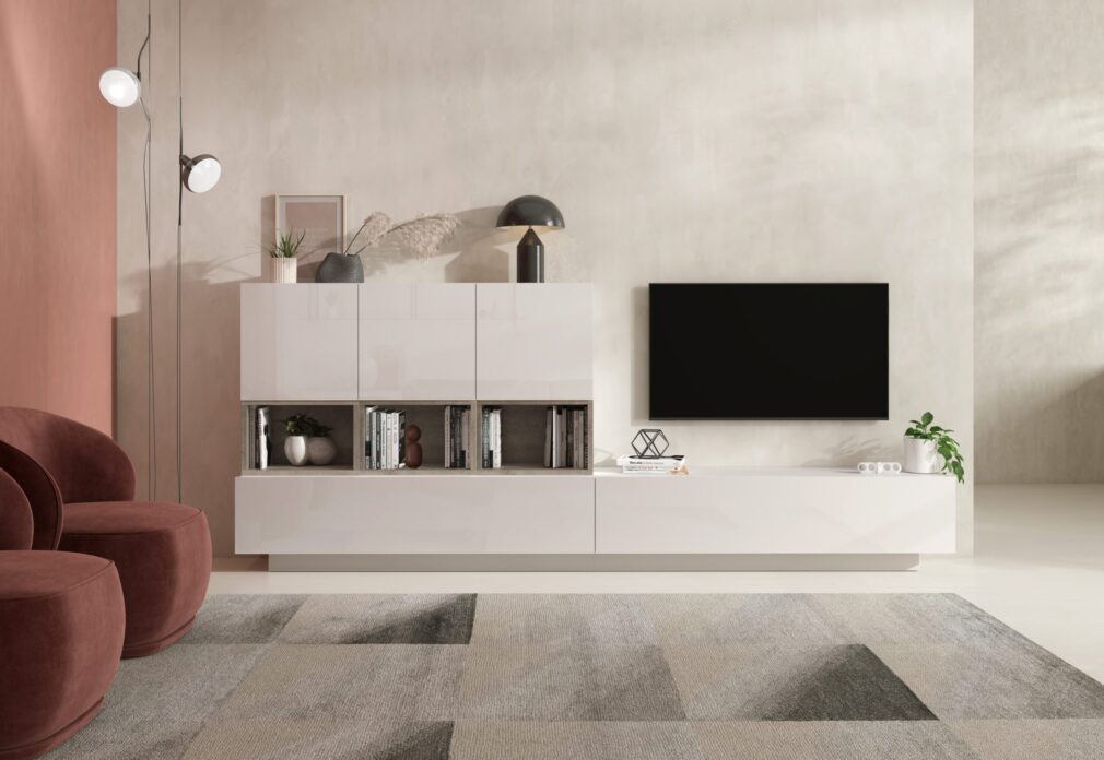 Composición modular tv BLOCK color BLANCO-ORGANIC