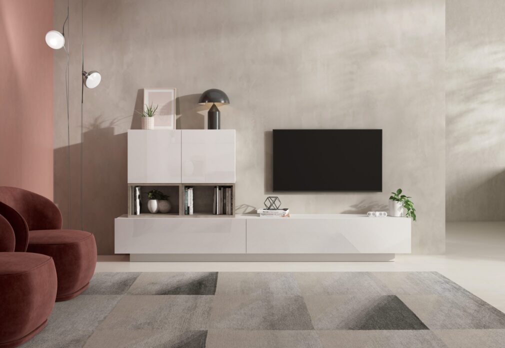 Composición modular tv BLOCK color BLANCO-ORGANIC